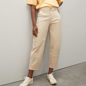 Everlane Utility Barrel Pants in Cashew (light tan)